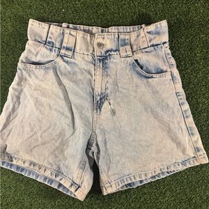 Light Blue Acid Wash Jean Shorts